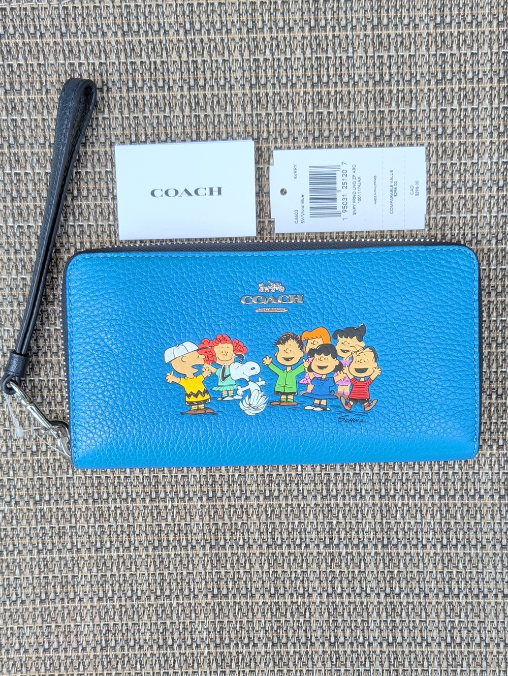 Coach x Peanuts/Snoopy Full Sized Wallet With Wristlet Strap (C4603) NWT